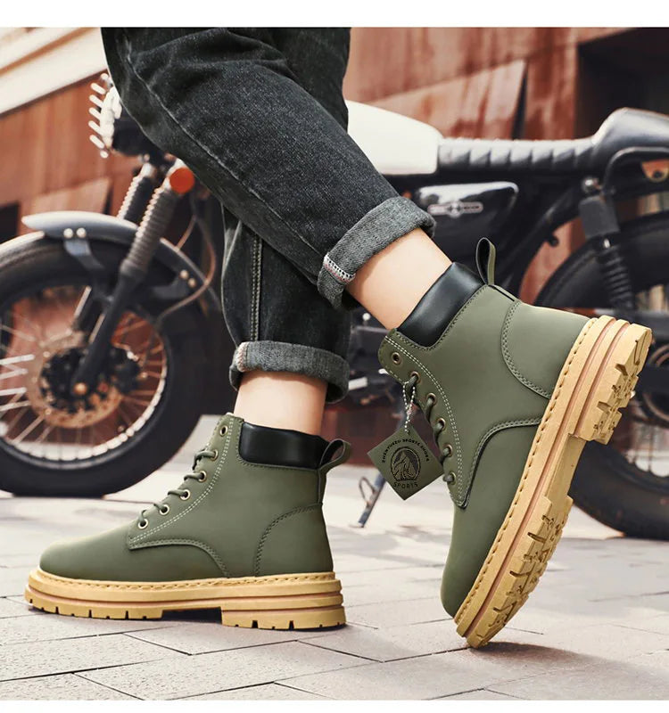 Hugo – Stivali da moto da uomo in pelle, idrorepellenti, resistenti all'inverno