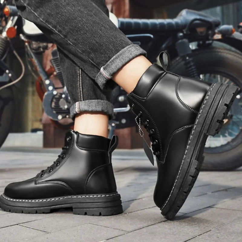 Hugo – Stivali da moto da uomo in pelle, idrorepellenti, resistenti all'inverno