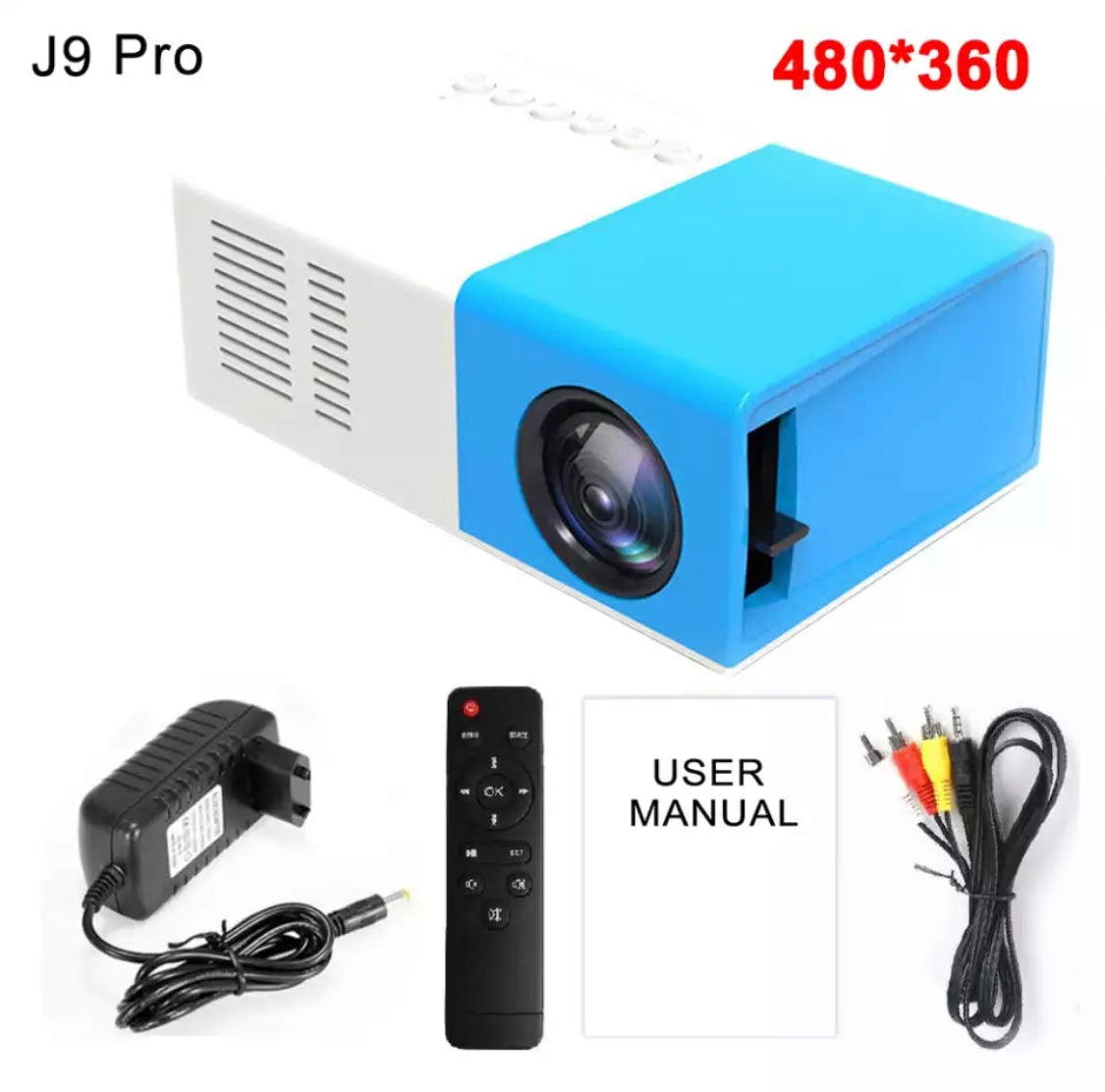 Devako HD Mini-Projektor - 1080P HD, 1000 Lumen, flere tilslutninger, fjernbetjening inkluderet