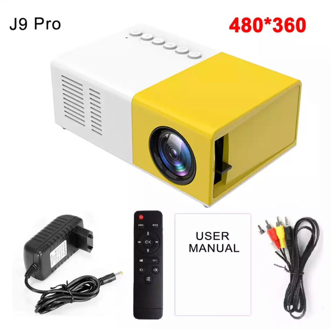 Devako HD Mini-Projektor - 1080P HD, 1000 Lumen, flere tilslutninger, fjernbetjening inkluderet