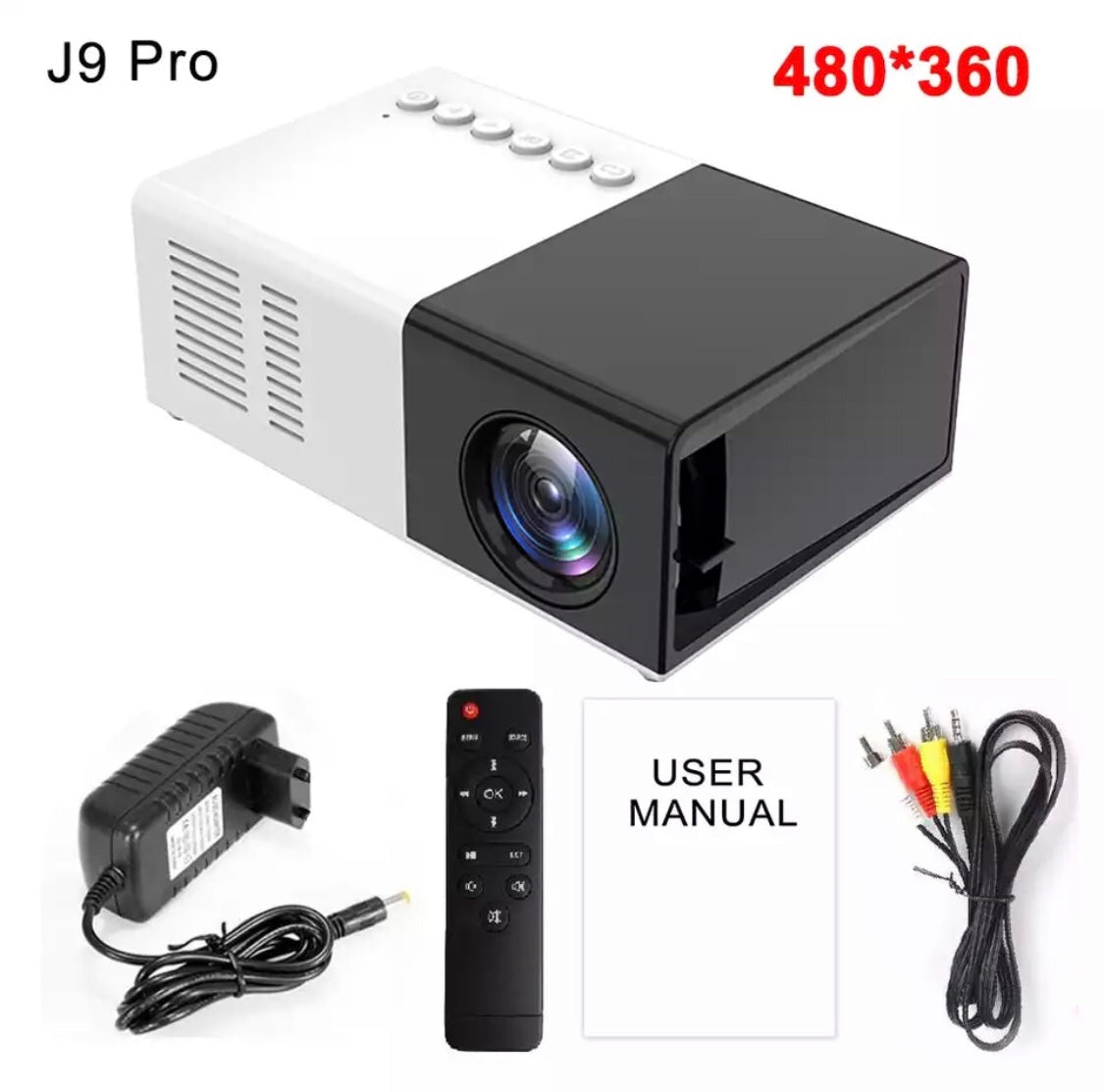 Devako HD Mini-Projektor - 1080P HD, 1000 Lumen, flere tilslutninger, fjernbetjening inkluderet