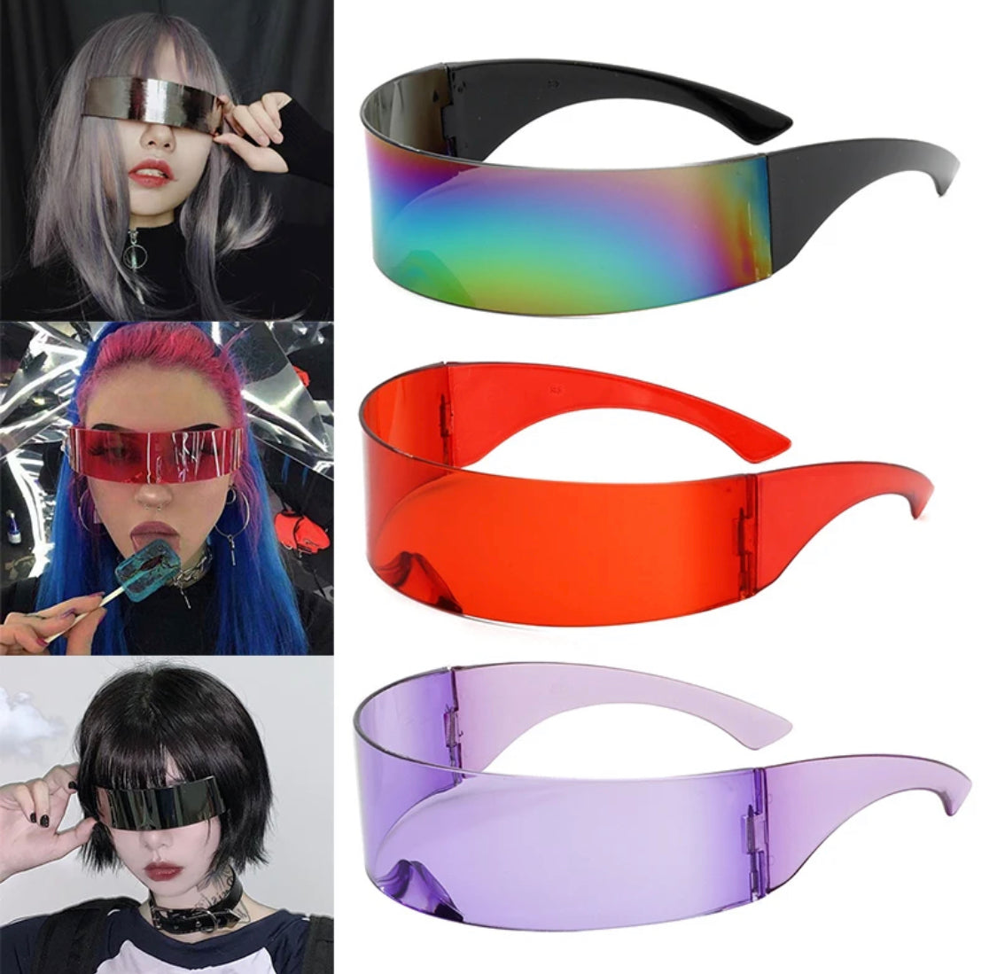 Devako Retro Rave Glasses - Randlose Brille für Partys & Raves