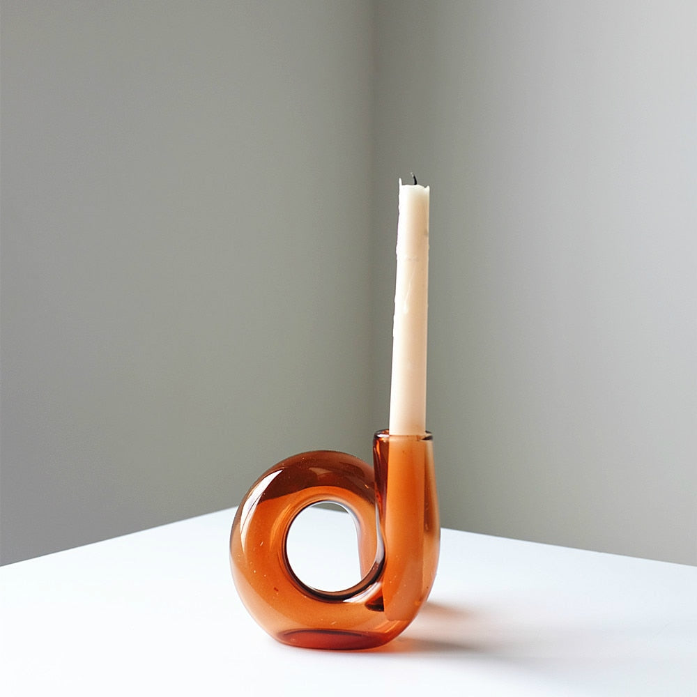 Lunavo – Hydroponisk vase & lysestage i glas i loop-design