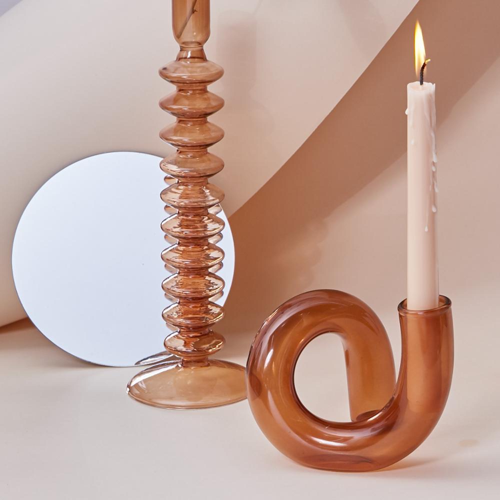 Lunavo – Hydroponisk vase & lysestage i glas i loop-design