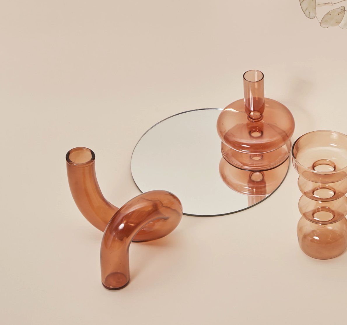 Lunavo – Hydroponisk vase & lysestage i glas i loop-design