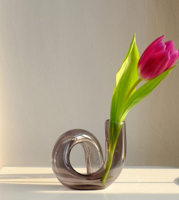 Lunavo – Hydroponisk vase & lysestage i glas i loop-design