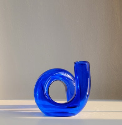 Lunavo – Hydroponisk vase & lysestage i glas i loop-design