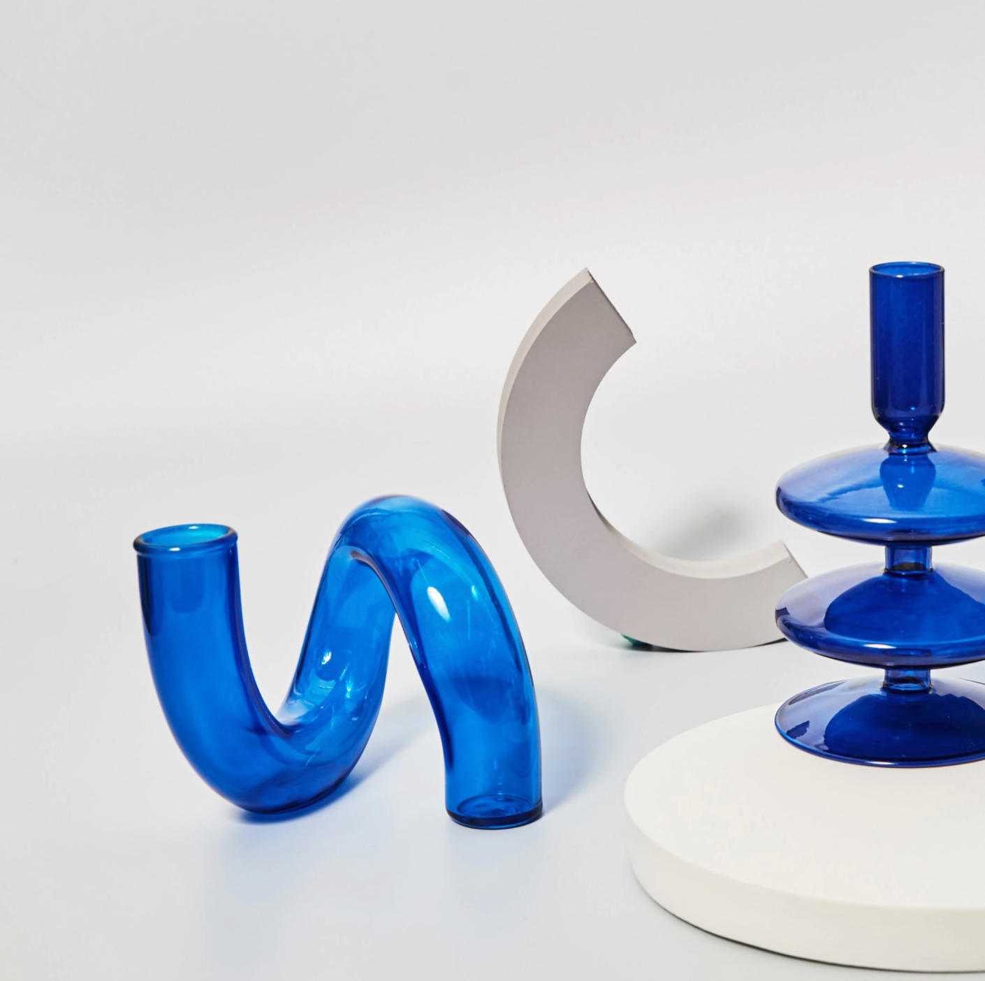Lunavo – Hydroponisk vase & lysestage i glas i loop-design