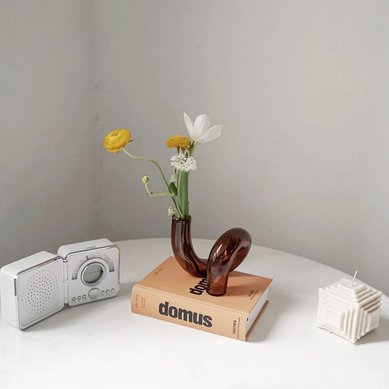 Lunavo – Hydroponisk vase & lysestage i glas i loop-design