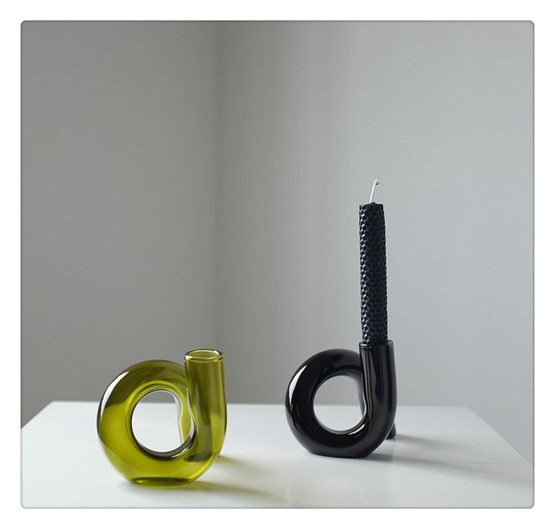Lunavo – Hydroponisk vase & lysestage i glas i loop-design