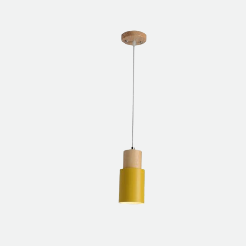 Suspension cylindrique en bois et métal Ingrid