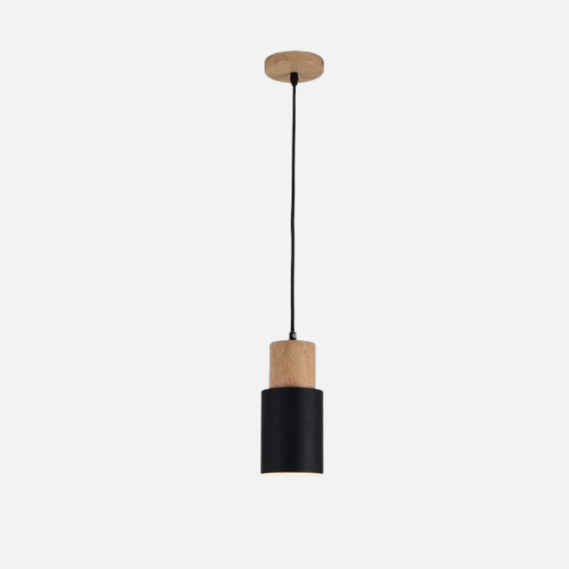 Suspension cylindrique en bois et métal Ingrid