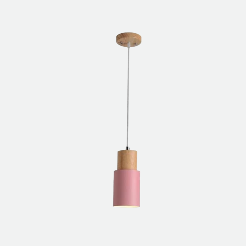 Suspension cylindrique en bois et métal Ingrid