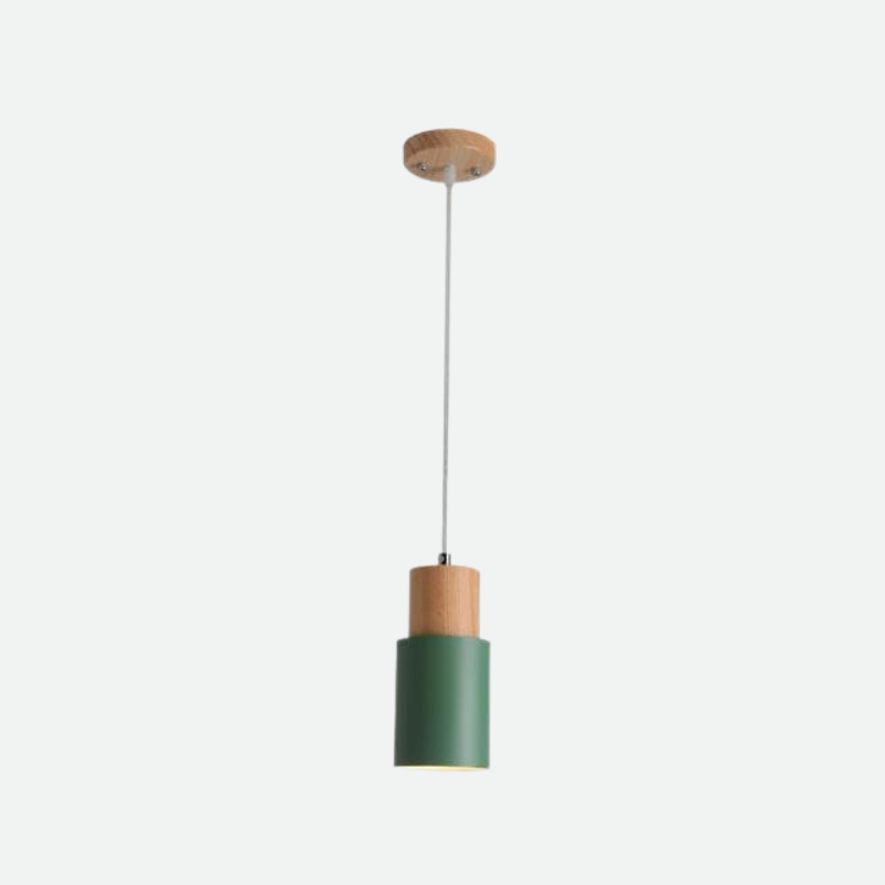 Suspension cylindrique en bois et métal Ingrid