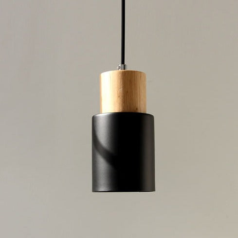 Suspension cylindrique en bois et métal Ingrid
