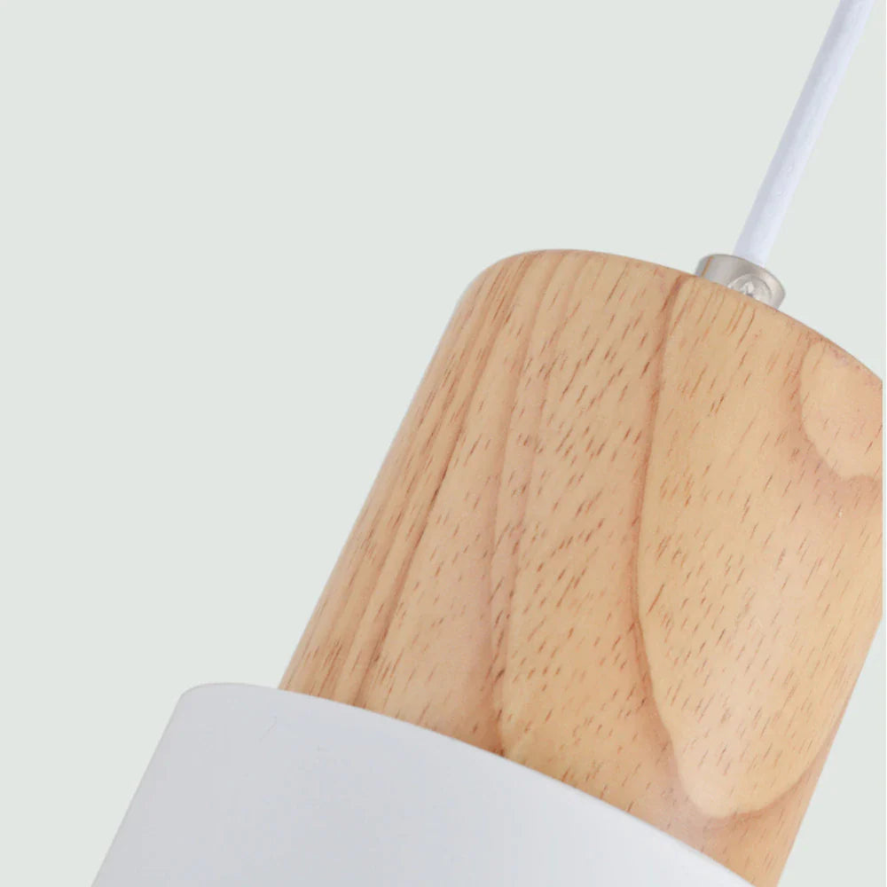 Suspension cylindrique en bois et métal Ingrid