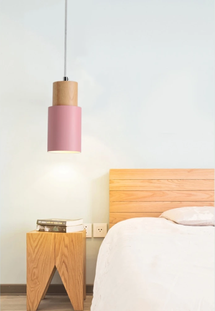 Suspension cylindrique en bois et métal Ingrid