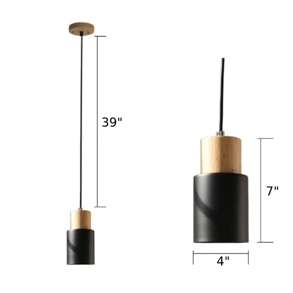 Suspension cylindrique en bois et métal Ingrid