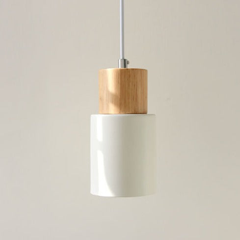 Suspension cylindrique en bois et métal Ingrid