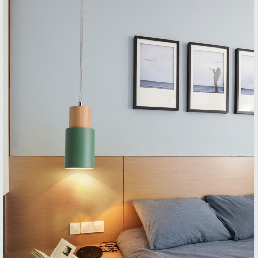 Suspension cylindrique en bois et métal Ingrid