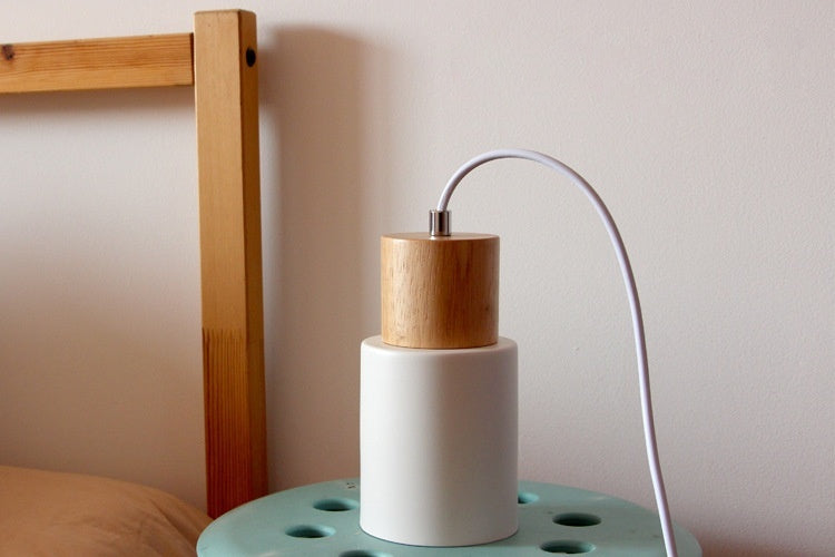 Suspension cylindrique en bois et métal Ingrid