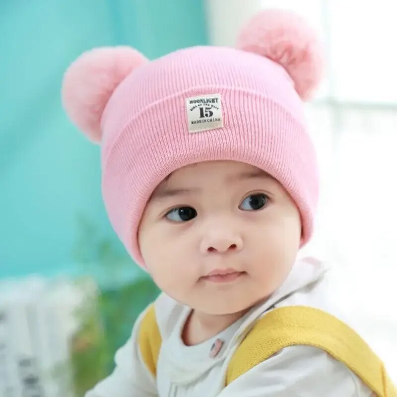 Cappello invernale per bambini con pon pon