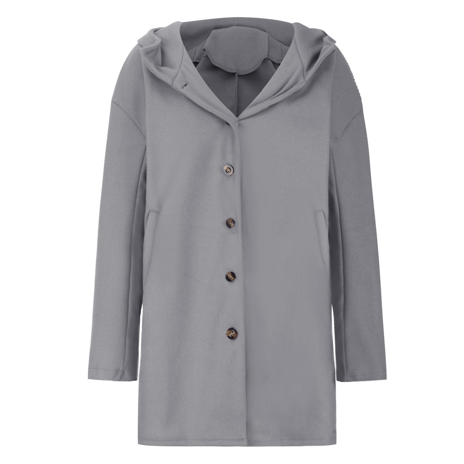 Damen Wintermantel mit Knöpfen & Taschen – stilvoll & kuschelig warm
