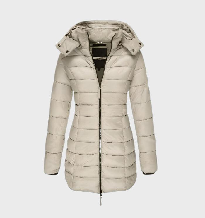 Damen Steppjacke mit Kapuze – Stilvoll, Mittellang & Gefüttert