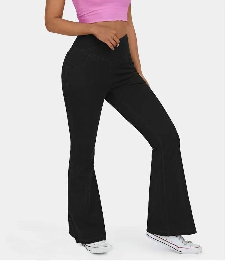 Stretch-Jeans Damen mit hoher Taille & ausgestelltem Bein