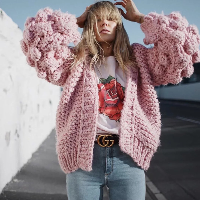 Devako Jennifer | Groft håndstrikket cardigan sweater