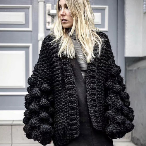 Devako Jennifer | Groft håndstrikket cardigan sweater