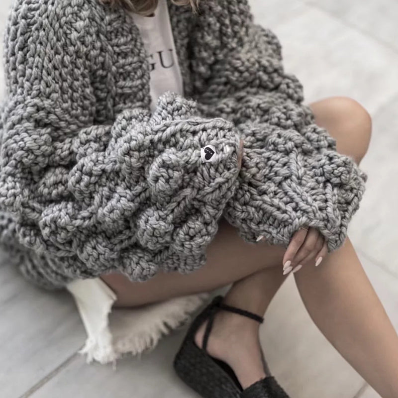 Devako Jennifer | Groft håndstrikket cardigan sweater