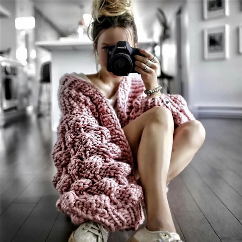 Devako Jennifer | Groft håndstrikket cardigan sweater