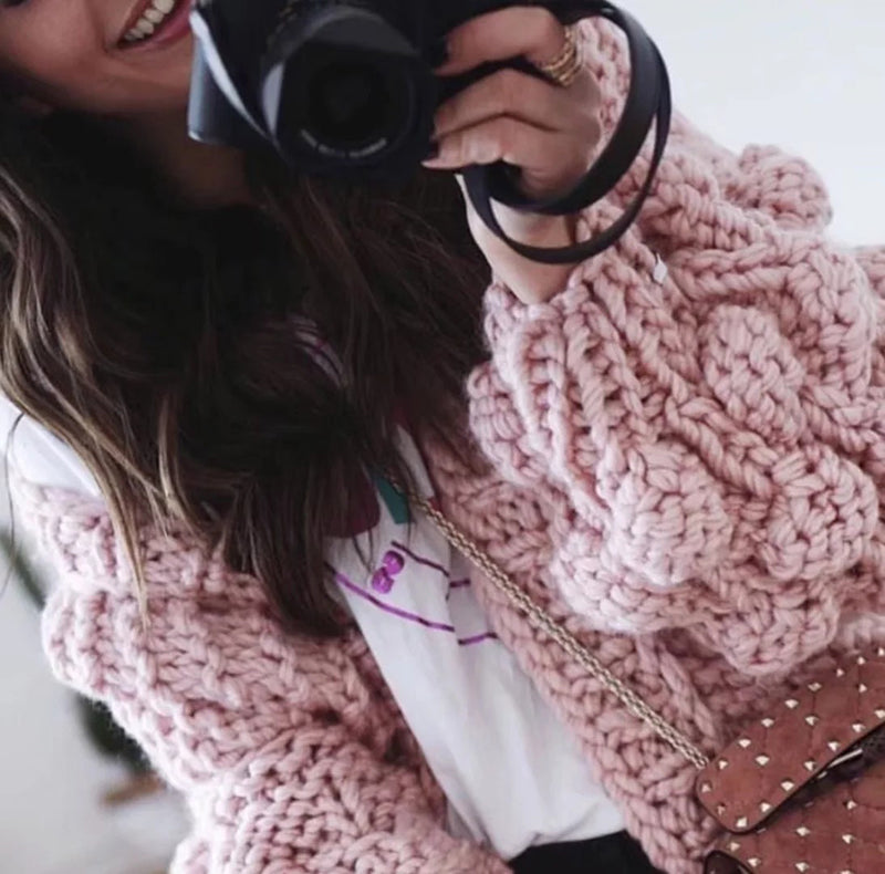 Devako Jennifer | Groft håndstrikket cardigan sweater