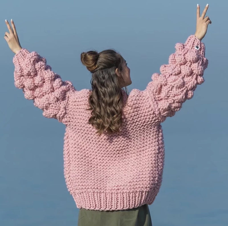 Devako Jennifer | Groft håndstrikket cardigan sweater