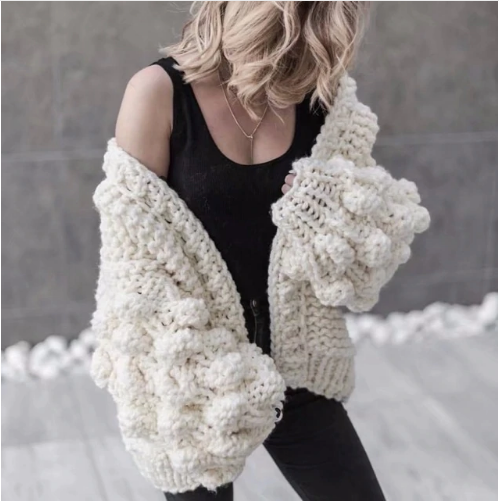 Devako Jennifer | Groft håndstrikket cardigan sweater