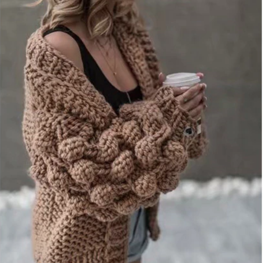 Devako Jennifer | Groft håndstrikket cardigan sweater