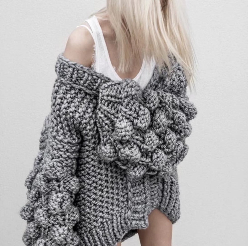 Devako Jennifer | Groft håndstrikket cardigan sweater