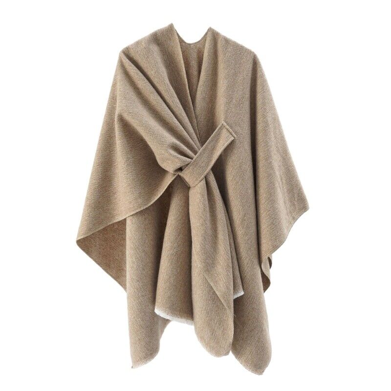 Mia Kaschmir Poncho | Poncho retrò con elegante nastro in 10 colori