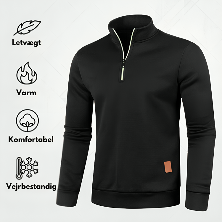Maglione da uomo in maglia calda con collo a polo