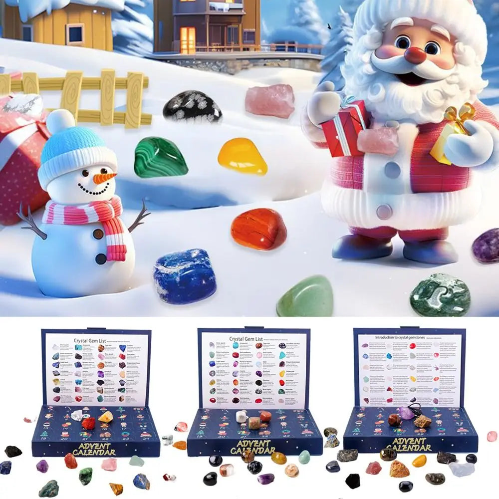 AuroraStein – Adventskalender med 24 naturlige krystaller 2025