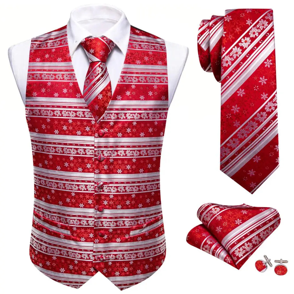 Festivaro vánoční vesta – stylová, hedvábná a s kravatou a motýlkem