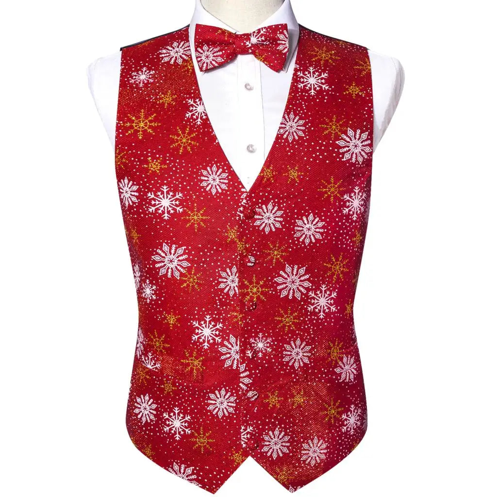Festivaro vánoční vesta – stylová, hedvábná a s kravatou a motýlkem