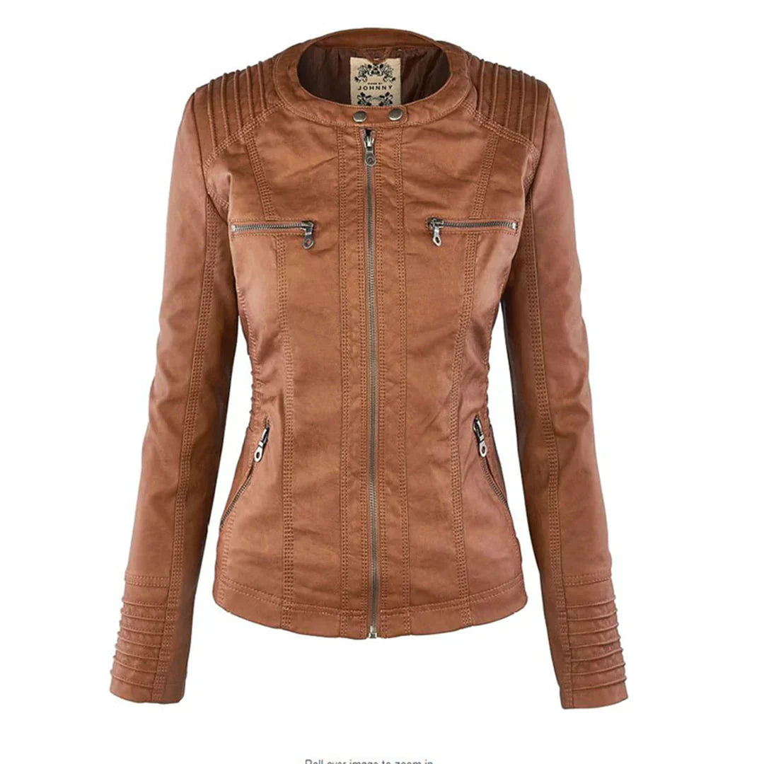 Adalia | Stylische Motorradjacke mit Kapuze