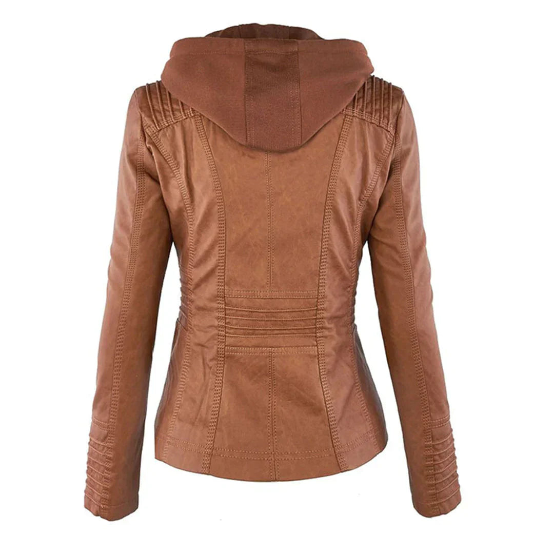 Adalia | Stylische Motorradjacke mit Kapuze