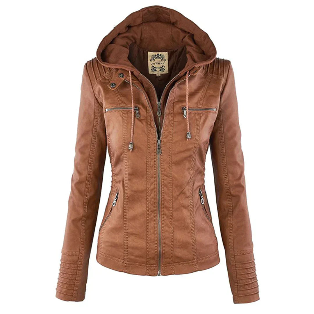 Adalia | Stylische Motorradjacke mit Kapuze