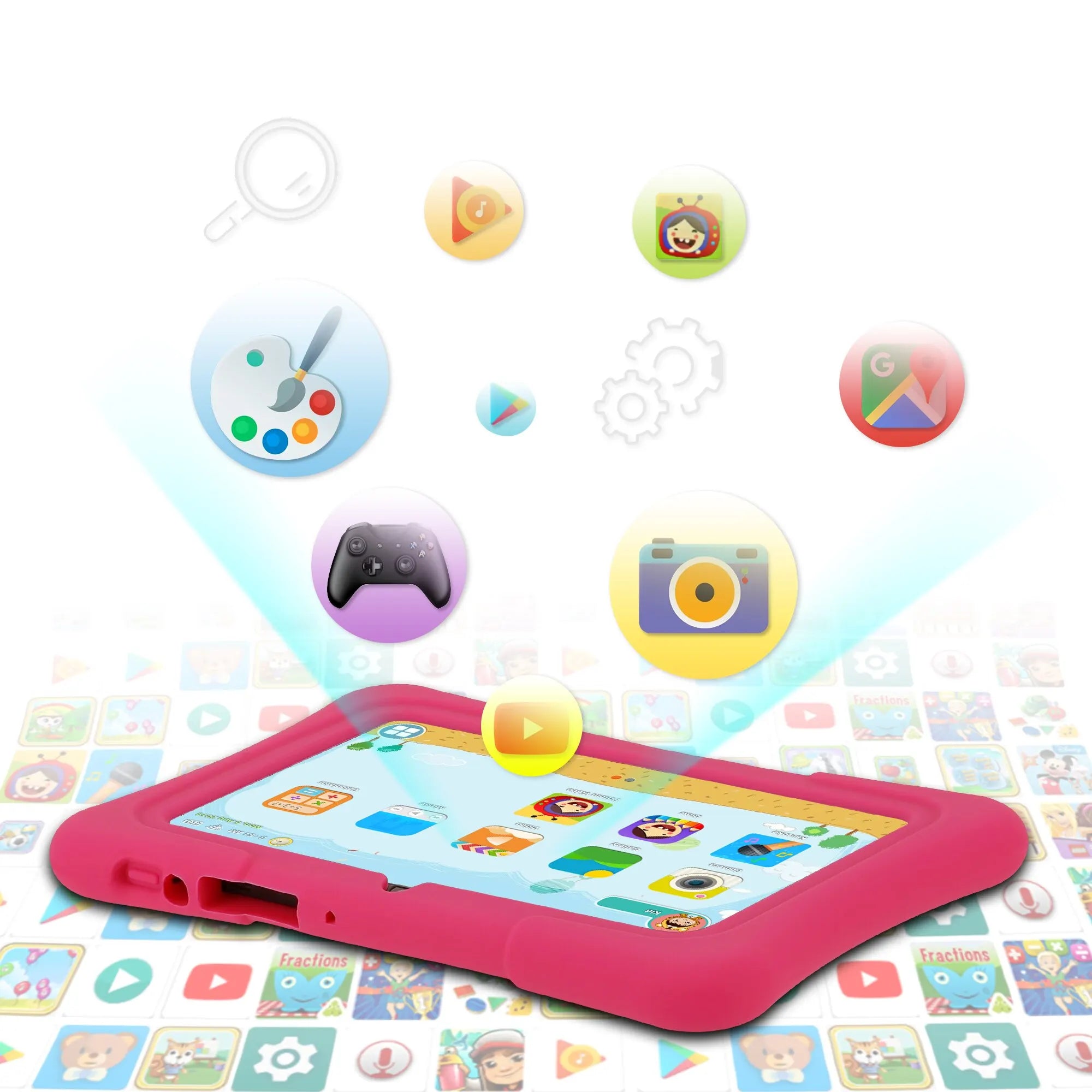 Pritom – Kinder-Tablet 7 Zoll Android 10, 32GB Speicher mit Lernsoftware