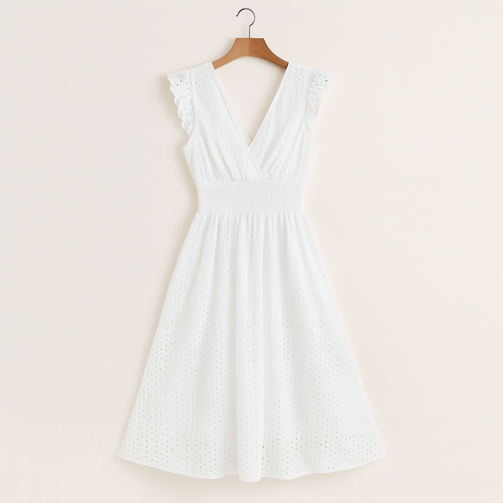 Kleid mit eleganten Rüschenärmeln für den Sommer in stilvollem Design