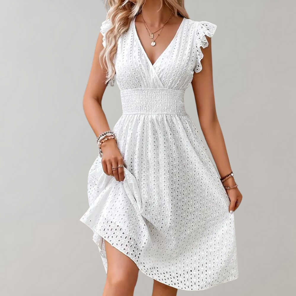 Kleid mit eleganten Rüschenärmeln für den Sommer in stilvollem Design