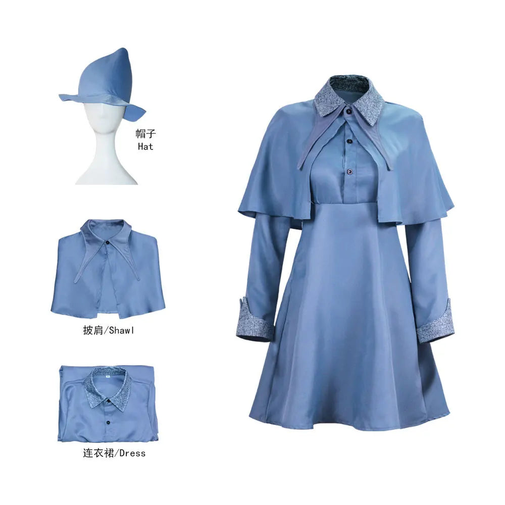 MystiCharm Hexenkostüm – Magisches Cosplay-Kleid Blau für Kinder & Erwachsene